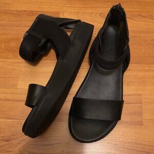 MIA Women's Black Sandals Ankle Strap Platform Soft - Size 7 1/2